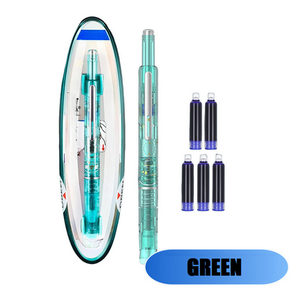 Stylo Plume Rétractable Et Rechargeable Avec Cartouches D'Encre