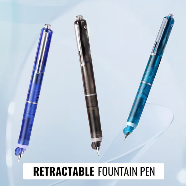 Stylo Plume Rétractable Et Rechargeable Avec Cartouches D'Encre