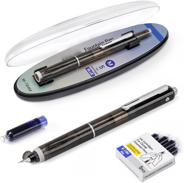 Stylo Plume Rétractable Et Rechargeable Avec Cartouches D'Encre