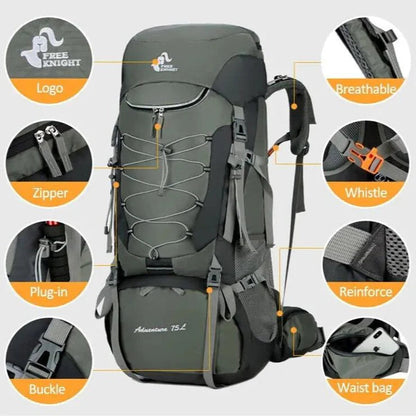 Aventur Sac à Dos 75L | Housse de Pluie Incluse, Système d'Hydratation Pratique