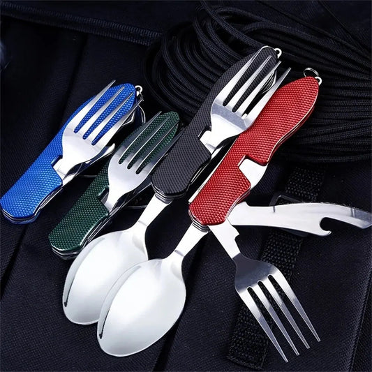 Aventurine Set de Couverts | Acier Inoxydable, Compact et Pliable