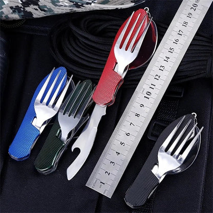 Aventurine Set de Couverts | Acier Inoxydable, Compact et Pliable