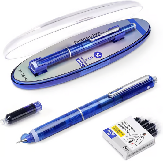Stylo Plume Rétractable Et Rechargeable Avec Cartouches D'Encre