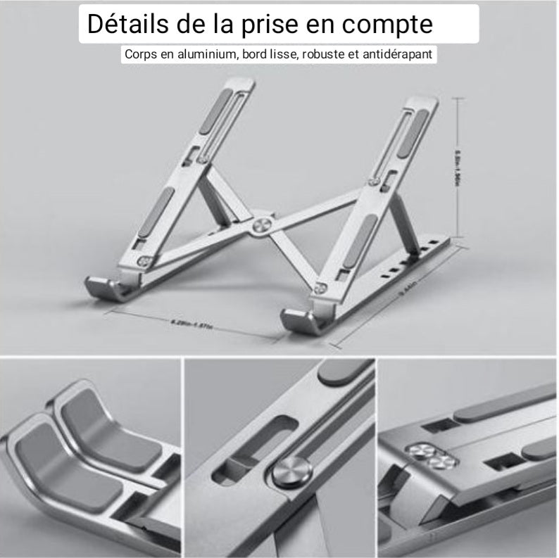 Support Ordinateurs Portables | Pliable, Ergonomique, Compatible avec Tous les Modèles