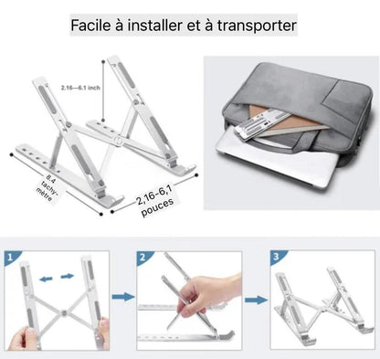Support Ordinateurs Portables | Pliable, Ergonomique, Compatible avec Tous les Modèles