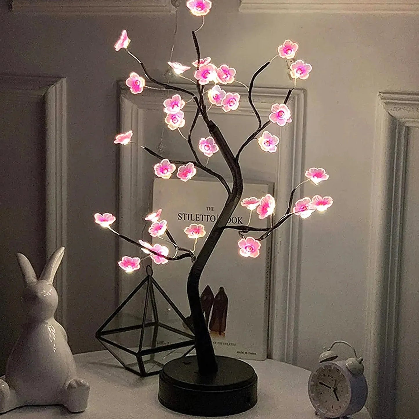 Bora Lampe Décorative | LED Fleurs de Cerisier, USB et Batterie pour Salon