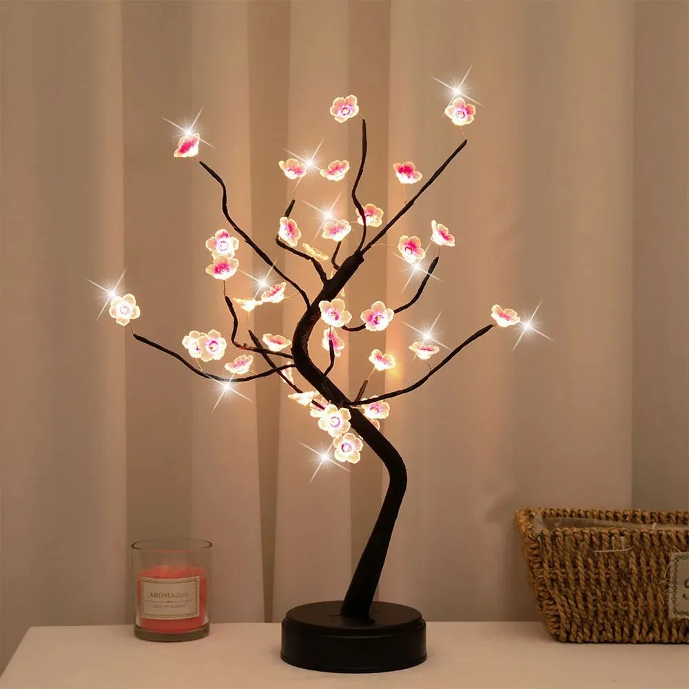 Bora Lampe Décorative | LED Fleurs de Cerisier, USB et Batterie pour Salon
