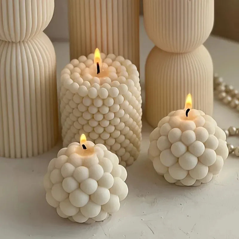 Bubble Bliss Moule à Bougie | Silicone Flexible 3D pour Création de Bougies