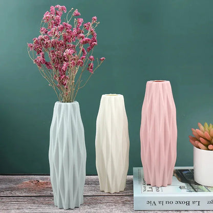 Diva Vase Décoratif | Fausse Céramique, Motif Diamant