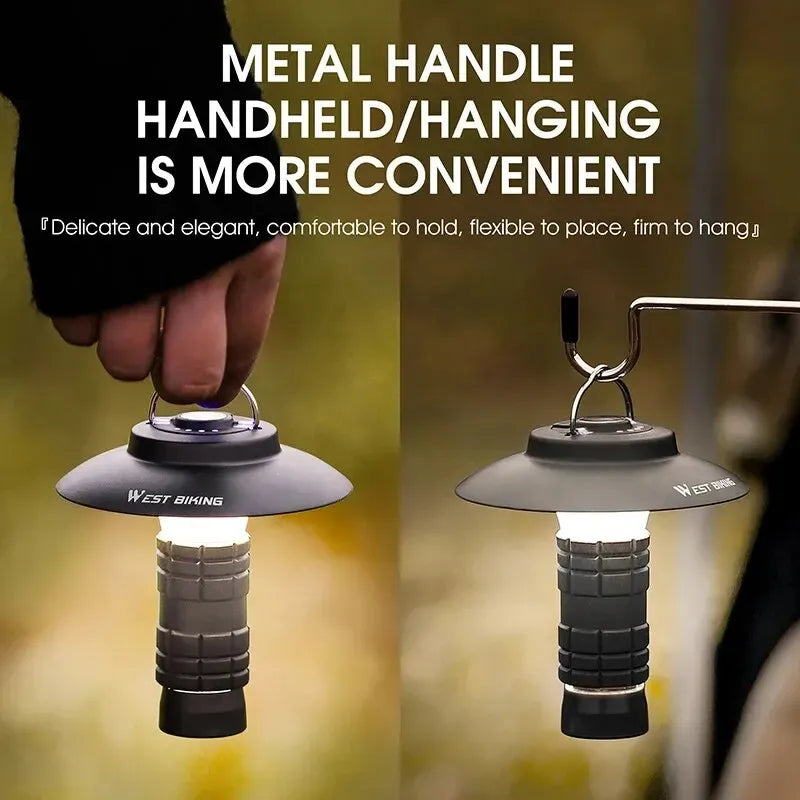 Lumière Camping 3 en 1 | Lampe Torche LED Rechargeable, Compacte et Multifonctionnelle
