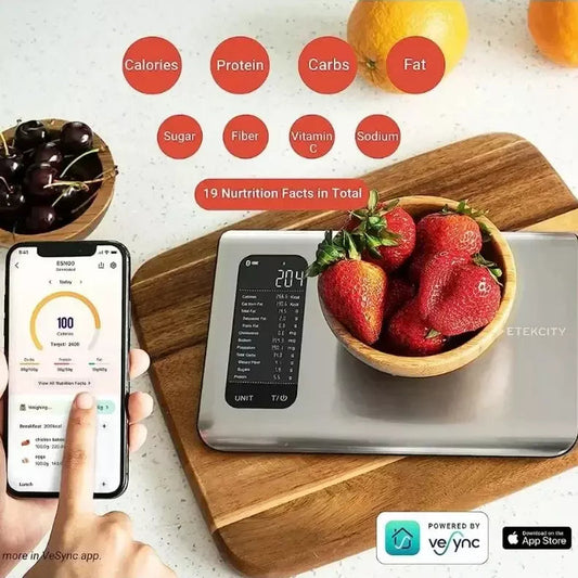 NutriBalance Balance de Cuisine | Précise, Acier Inoxydable, Suivi Nutritionnel