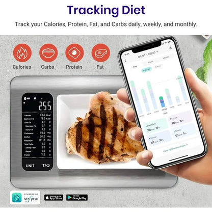NutriBalance Balance de Cuisine | Précise, Acier Inoxydable, Suivi Nutritionnel