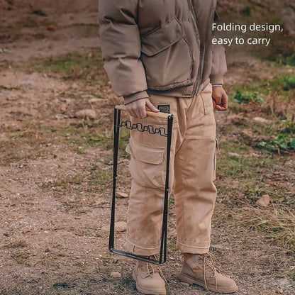Panda Poubelle Porte Cuisine | Fer Forgé Pliable avec Poignée en Bois