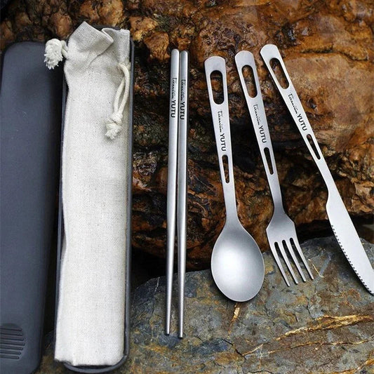 Pura Titanium Dining Set | Lightweight Outdoor Tableware