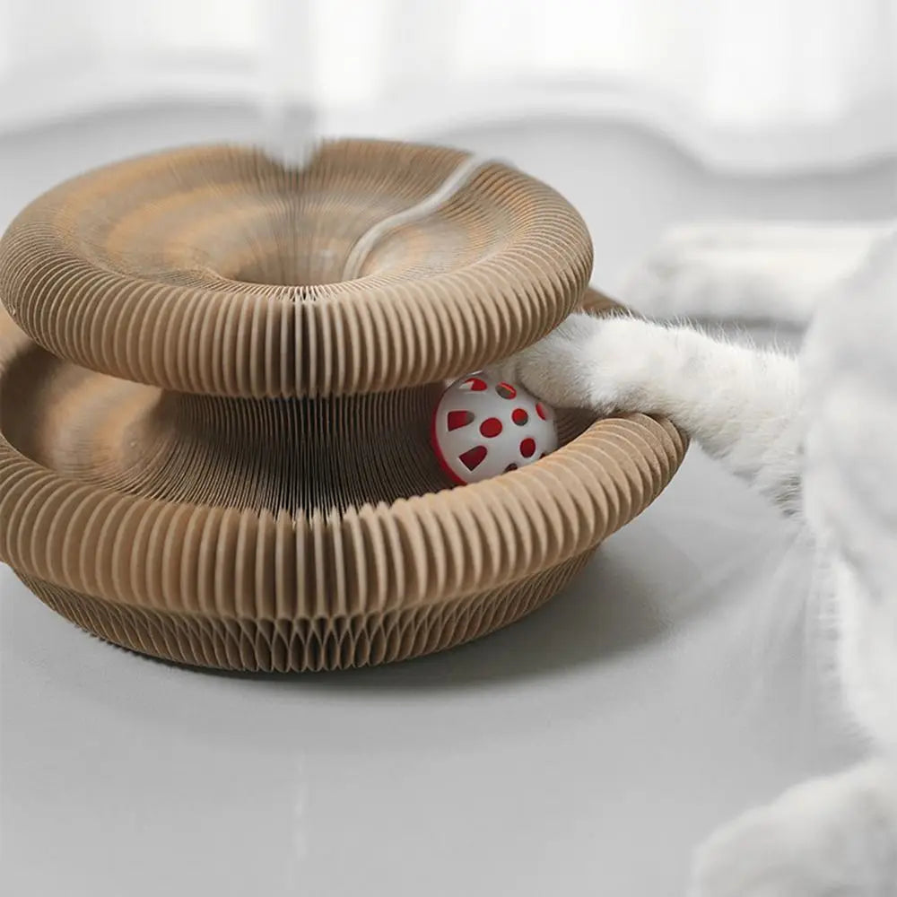 Transformable Kitty Kurlz Cat Toy Wear-Resistant No Crumbs Cat Accordion Magic Organ Resistant To Scratching Ball Scratch Pad