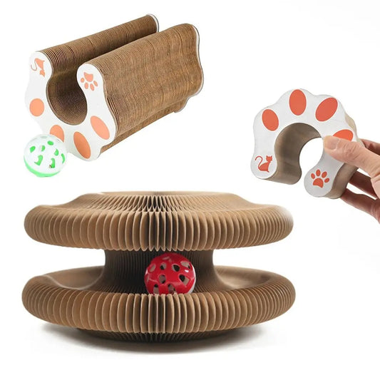 Transformable Kitty Kurlz Cat Toy Wear-Resistant No Crumbs Cat Accordion Magic Organ Resistant To Scratching Ball Scratch Pad