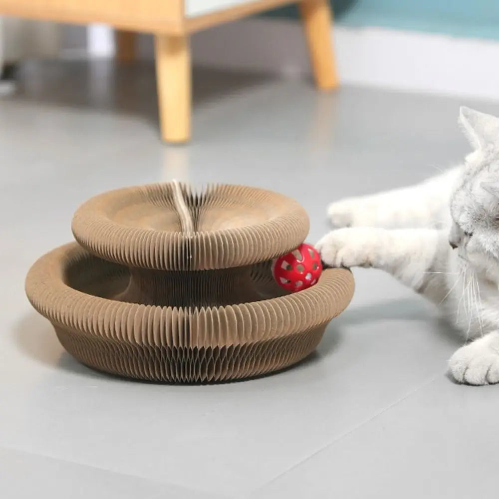 Transformable Kitty Kurlz Cat Toy Wear-Resistant No Crumbs Cat Accordion Magic Organ Resistant To Scratching Ball Scratch Pad
