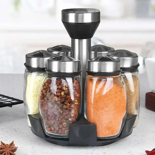 Soleil Spice Organizer | Verre Transparent, Rotatif 360°