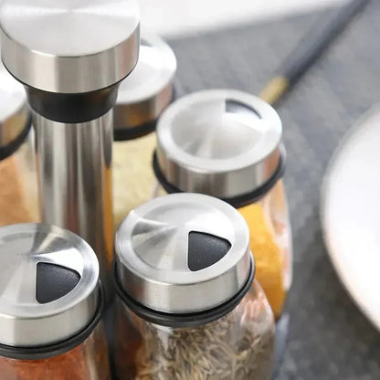 Soleil Spice Organizer | Verre Transparent, Rotatif 360°