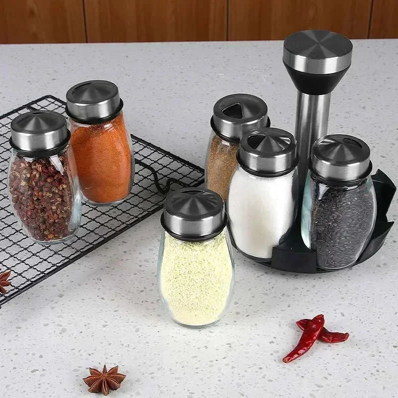 Soleil Spice Organizer | Verre Transparent, Rotatif 360°