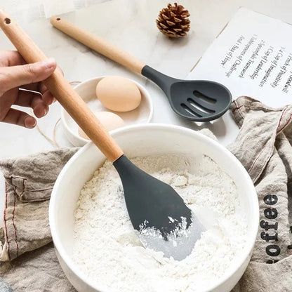 Soleil Ustensiles de Cuisine | Silicone Antiadhésif, 12 Pièces, Résistant à la Chaleur