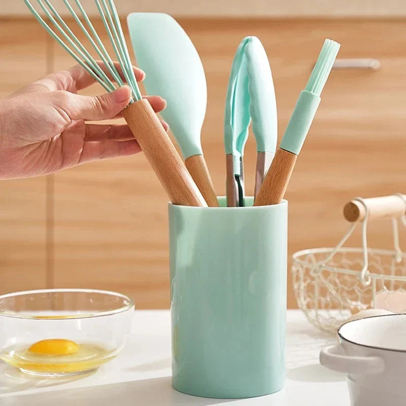 Soleil Ustensiles de Cuisine | Silicone Antiadhésif, 12 Pièces, Résistant à la Chaleur