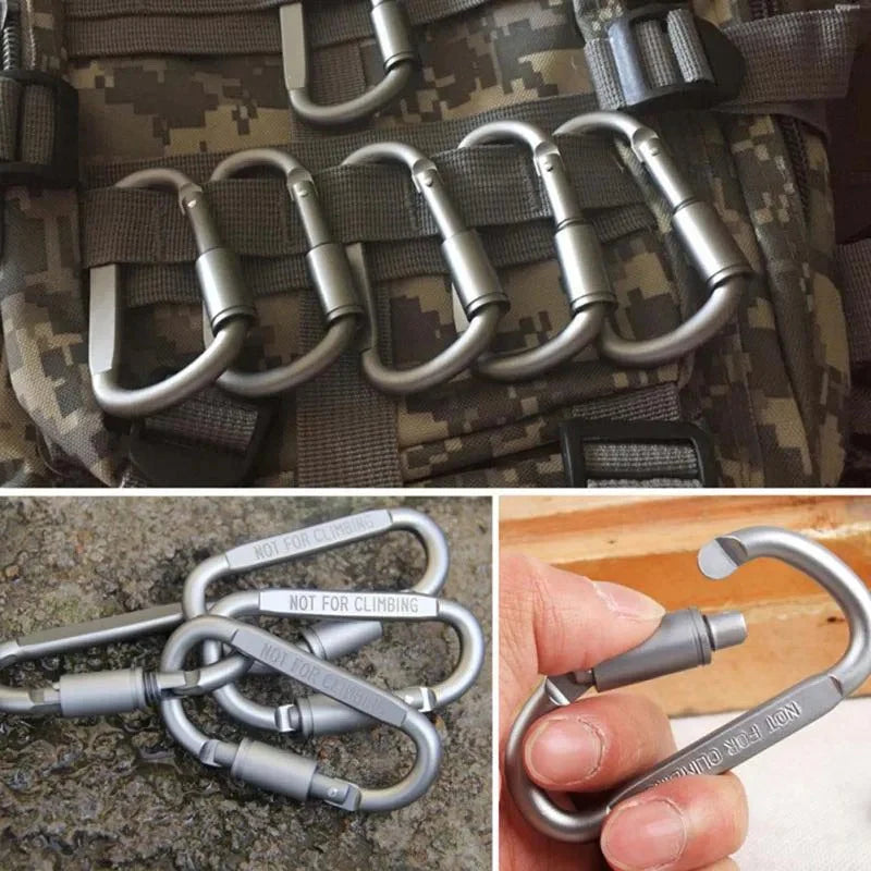 SurviKit Mousquetons | Aluminium Léger, Utilisation Polyvalente pour Escalade et Camping