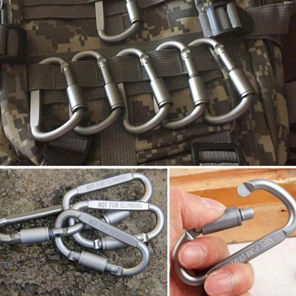 SurviKit Mousquetons | Aluminium Léger, Utilisation Polyvalente pour Escalade et Camping