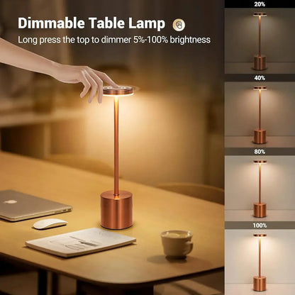 Tango Lampe de Table Sans Fil | Lampe LED Rechargeable, Tactile, Aluminium