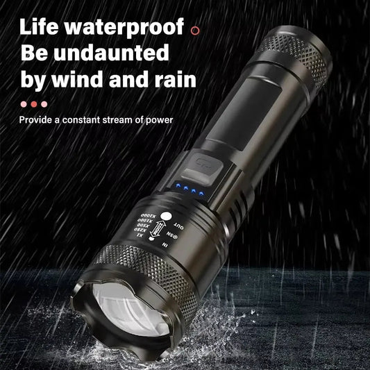TurboBeam Lampe Torche Tactique | 2000 Lumens, Rechargeable, Étanche