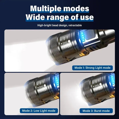 TurboBeam Lampe Torche Tactique | 2000 Lumens, Rechargeable, Étanche