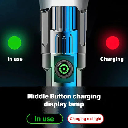 TurboBeam Lampe Torche Tactique | 2000 Lumens, Rechargeable, Étanche